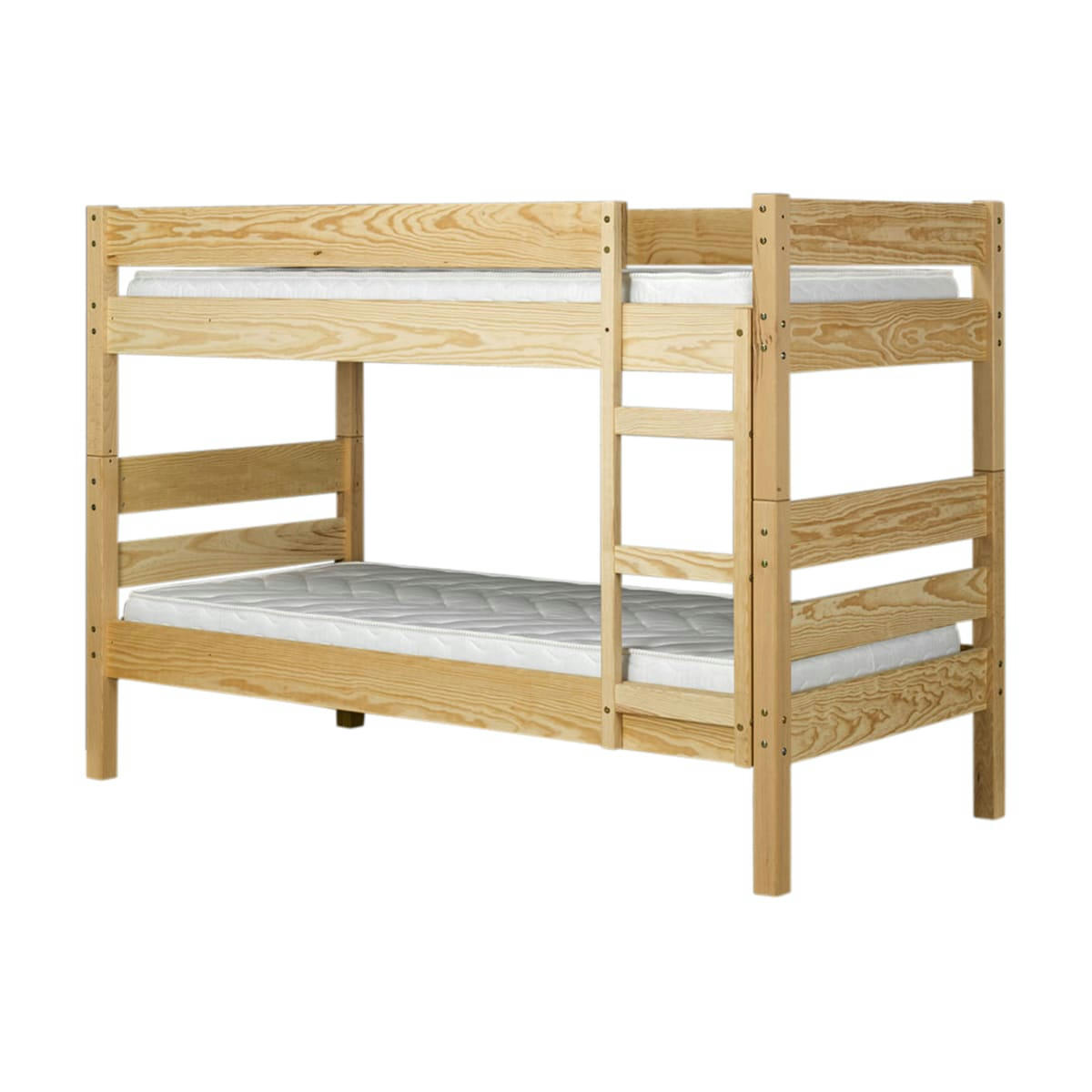 NUBIE - Pack lit superposé avec 2 matelas 90x190 cm bois massif