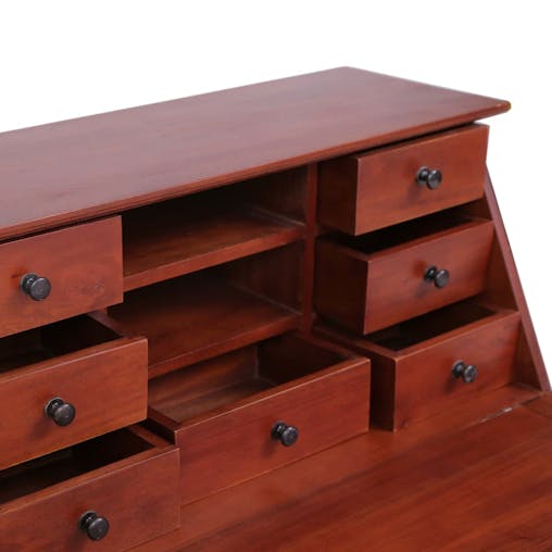 NNEVL Secretary Desk Brown 78x42x103 cm Solid Mahogany Wood