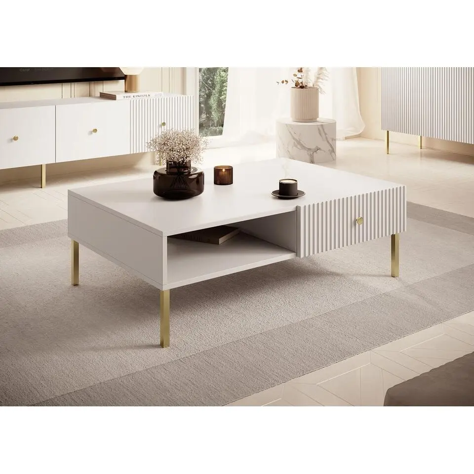 Meubella - Salontafel Vermont - Wit - 102 cm