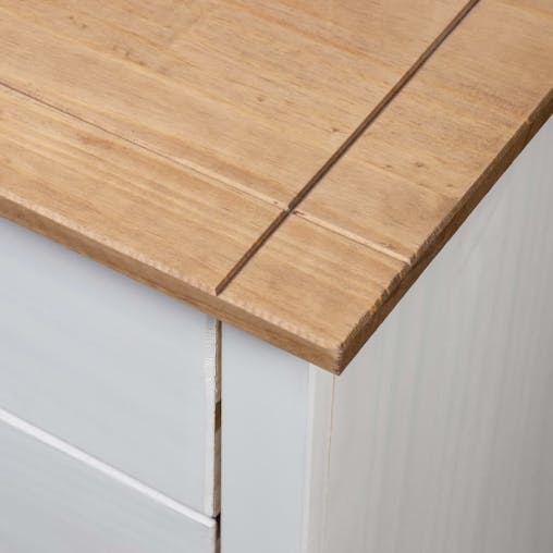 NNEVL Bedside Cabinet White 46x40x57 cm Pinewood Panama Range