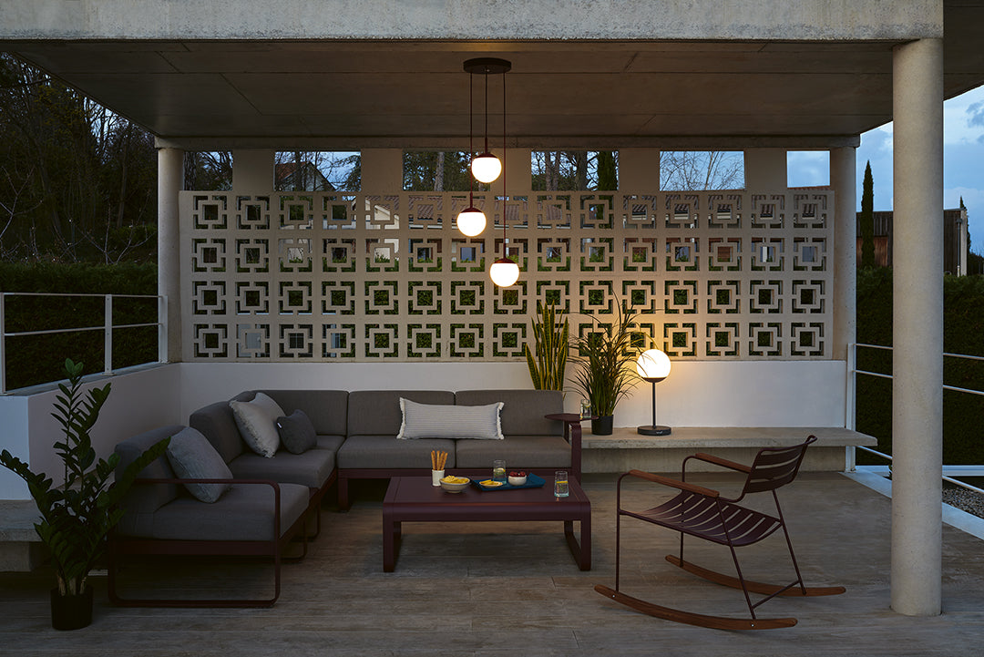 Fermob Mooon triple hanglamp - indoor outdoor - carbone