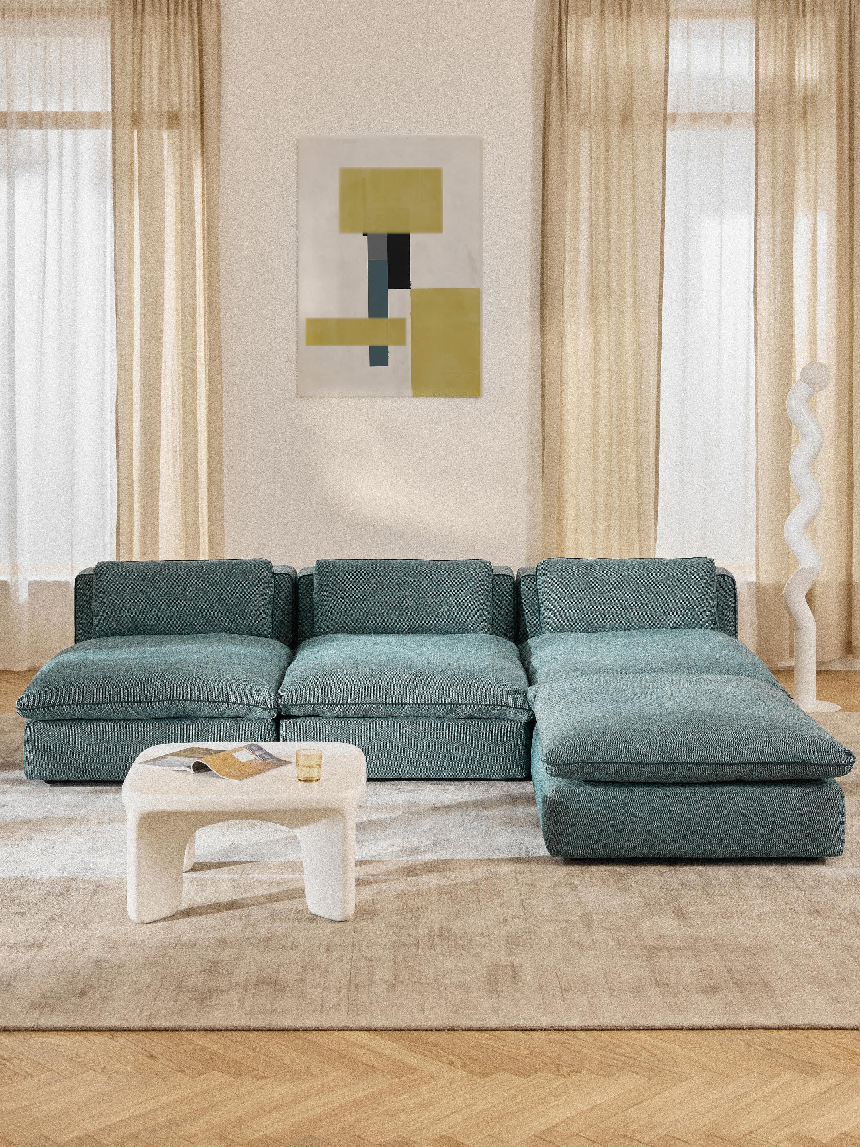 Modulares XL-Sofa Felix mit Hocker (links/rechts)