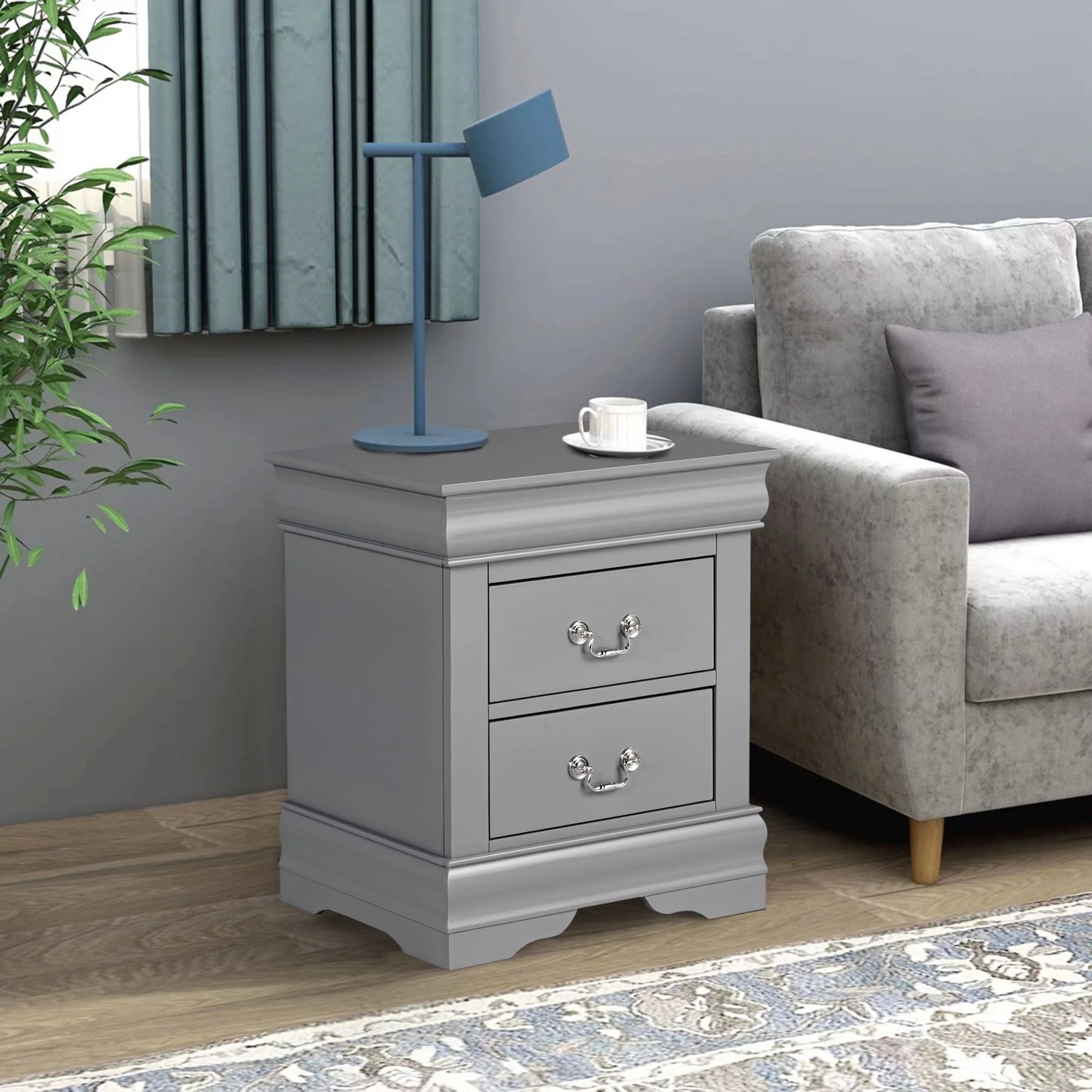 Modern Grey 2 - Drawer Nightstand