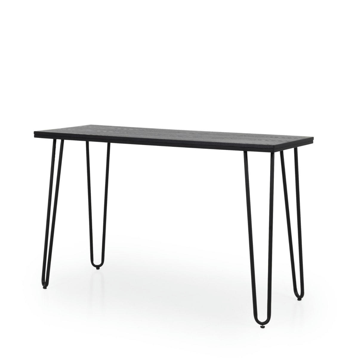 WEKO - Bureau scandinave 120x75cm en bois et métal noir
