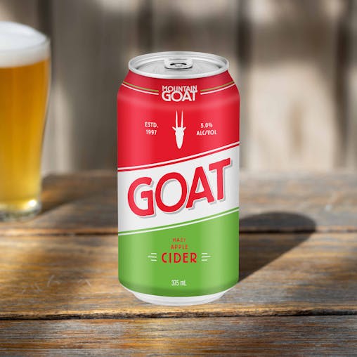 Mountain Goat Hazy Apple Cider, Refreshing & Crisp, Fruity Drink, 5% ABV, 375mL (Case of 24 Cans)