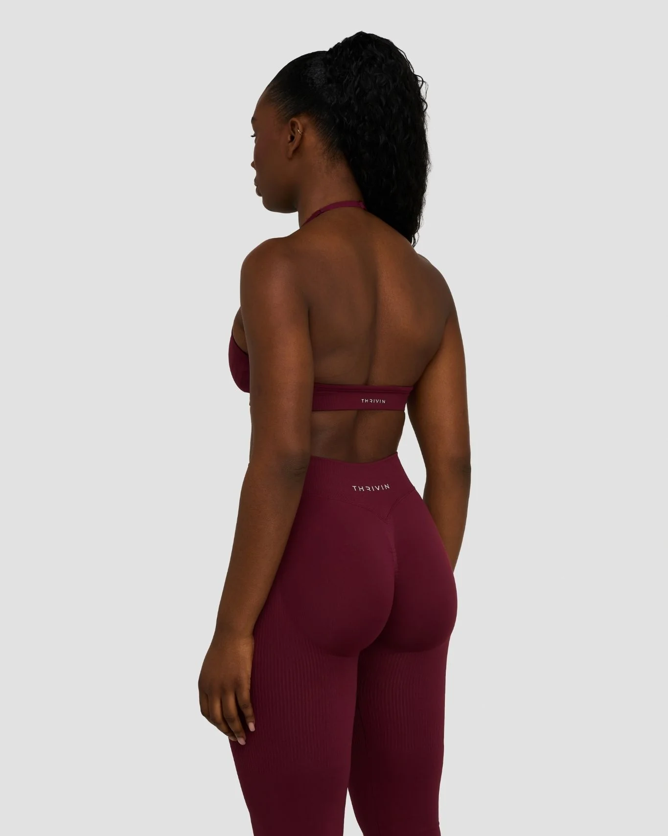 Elevate™ Sculpting Seamless Adjustable Halter Bra | Merlot