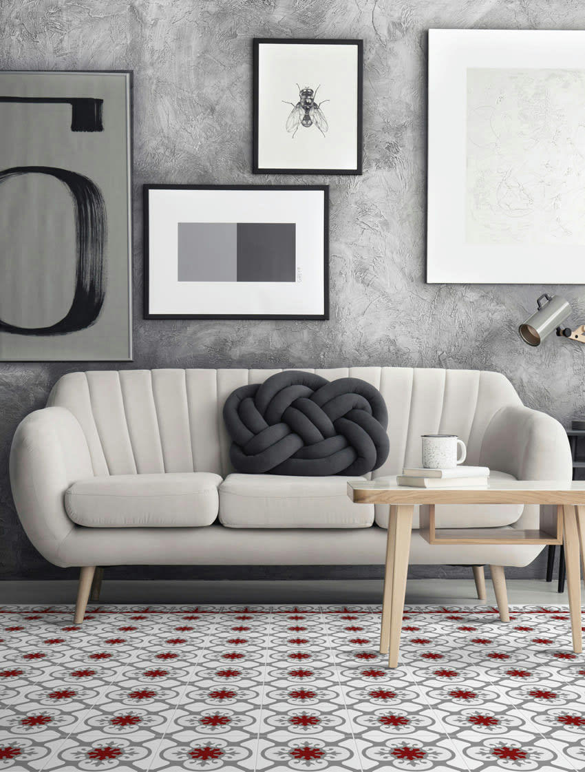 BARCELONE - Tapis en vinyle Aribau gris 80x200