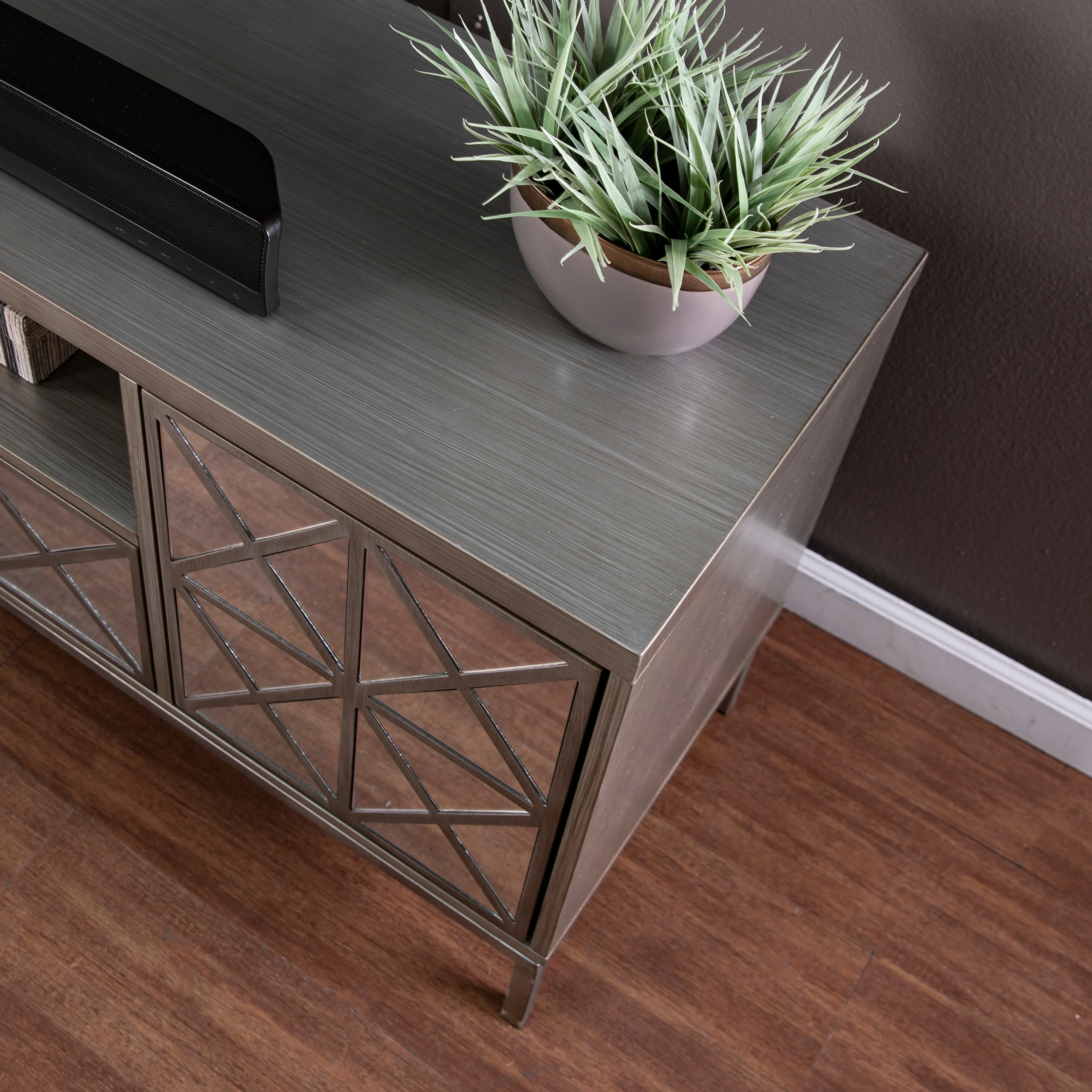 SEI Furniture Mirrored Media TV Stand for TV's up to 51