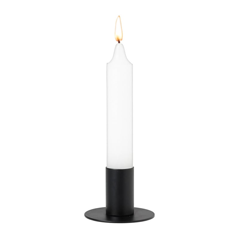 Kandelaar laag - zwart - &Oslash;6x4 cm