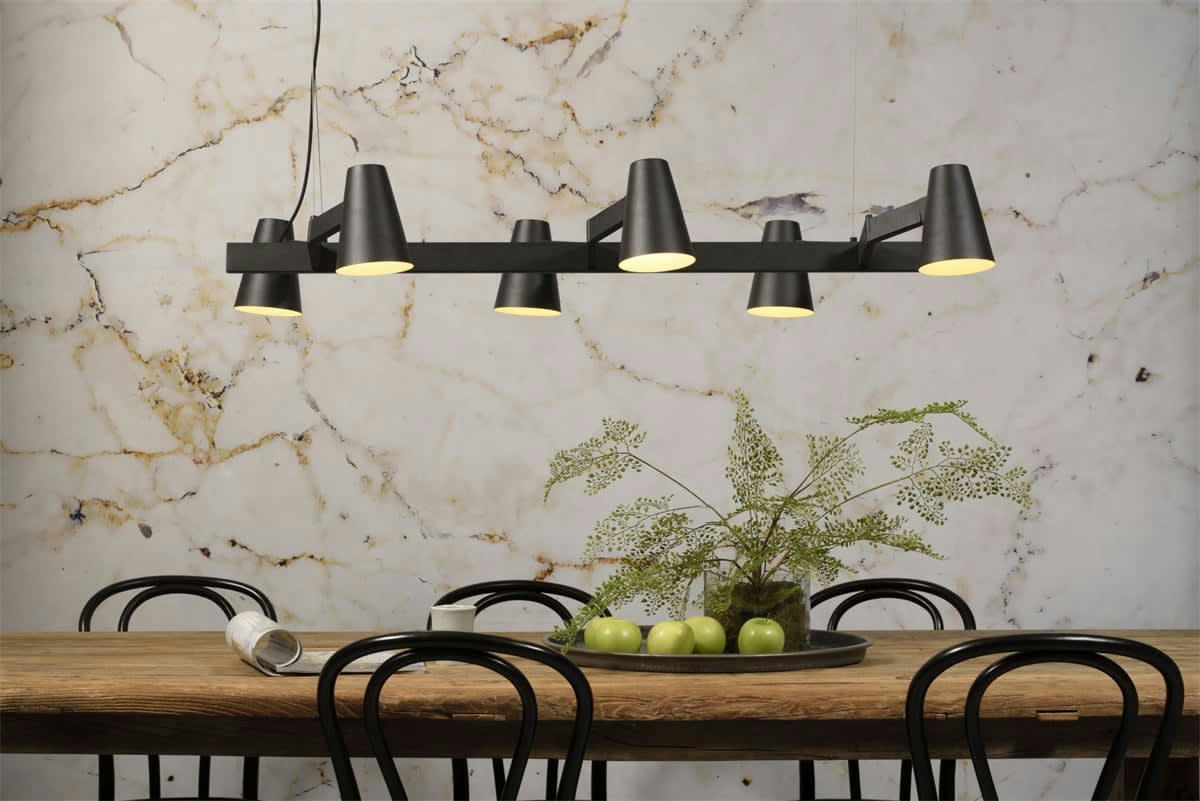 BIARRITZ - Suspension noire 6 lampes