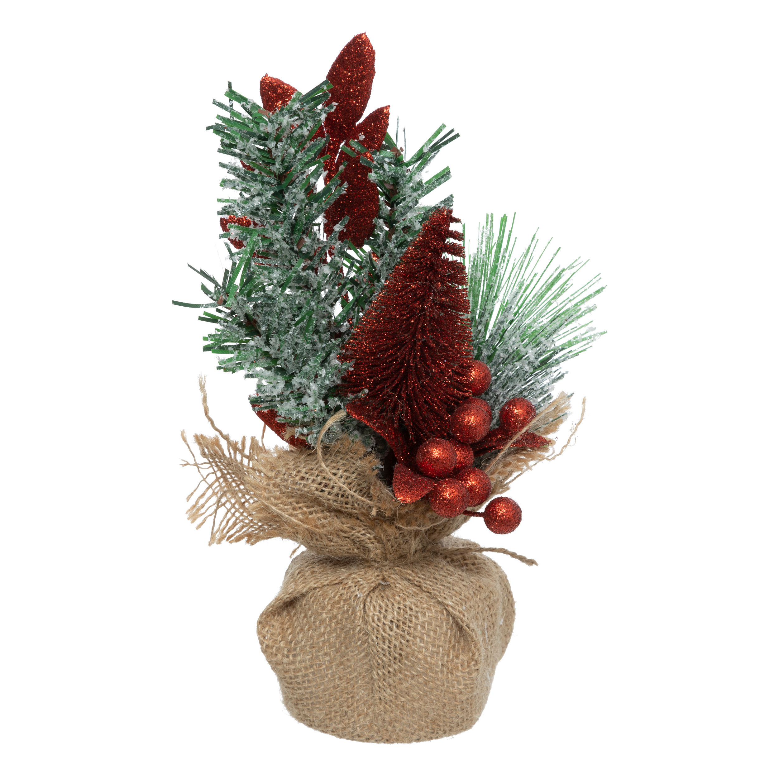 Świąteczne drzewko dekoracyjne 24cm czerwone