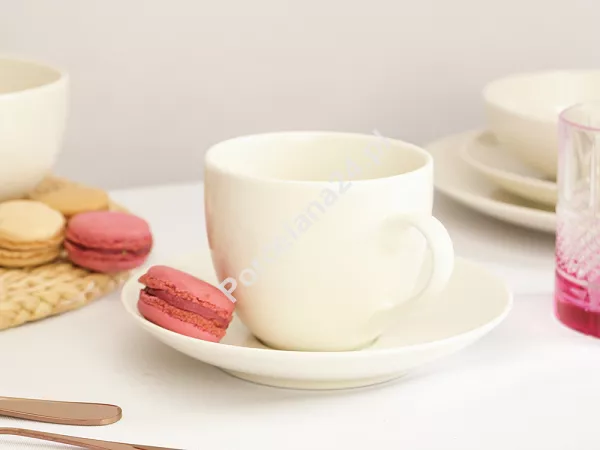 Serwis obiadowo-kawowy na 6 osób (42el.) Bogucice - Base Cream 1232