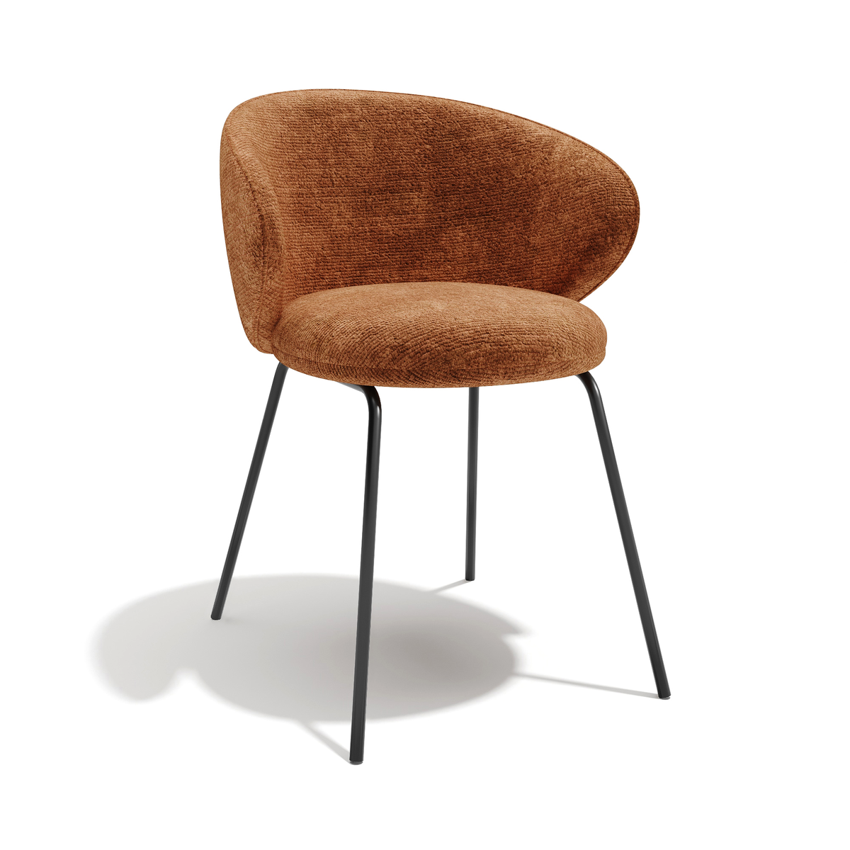 Sia Home - Set van 2 stoelen LUNA - fluweel met structuur terracotta 53.5cm