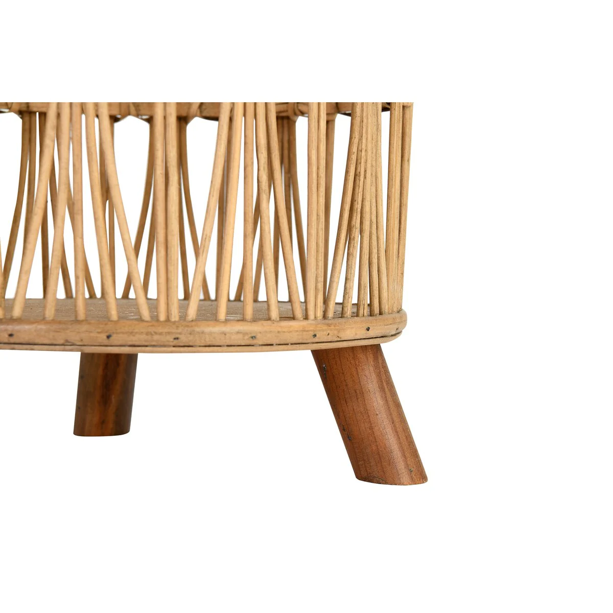 Woven Bamboo Footed Baskets - 15.8L x 15.8W x 13.0H