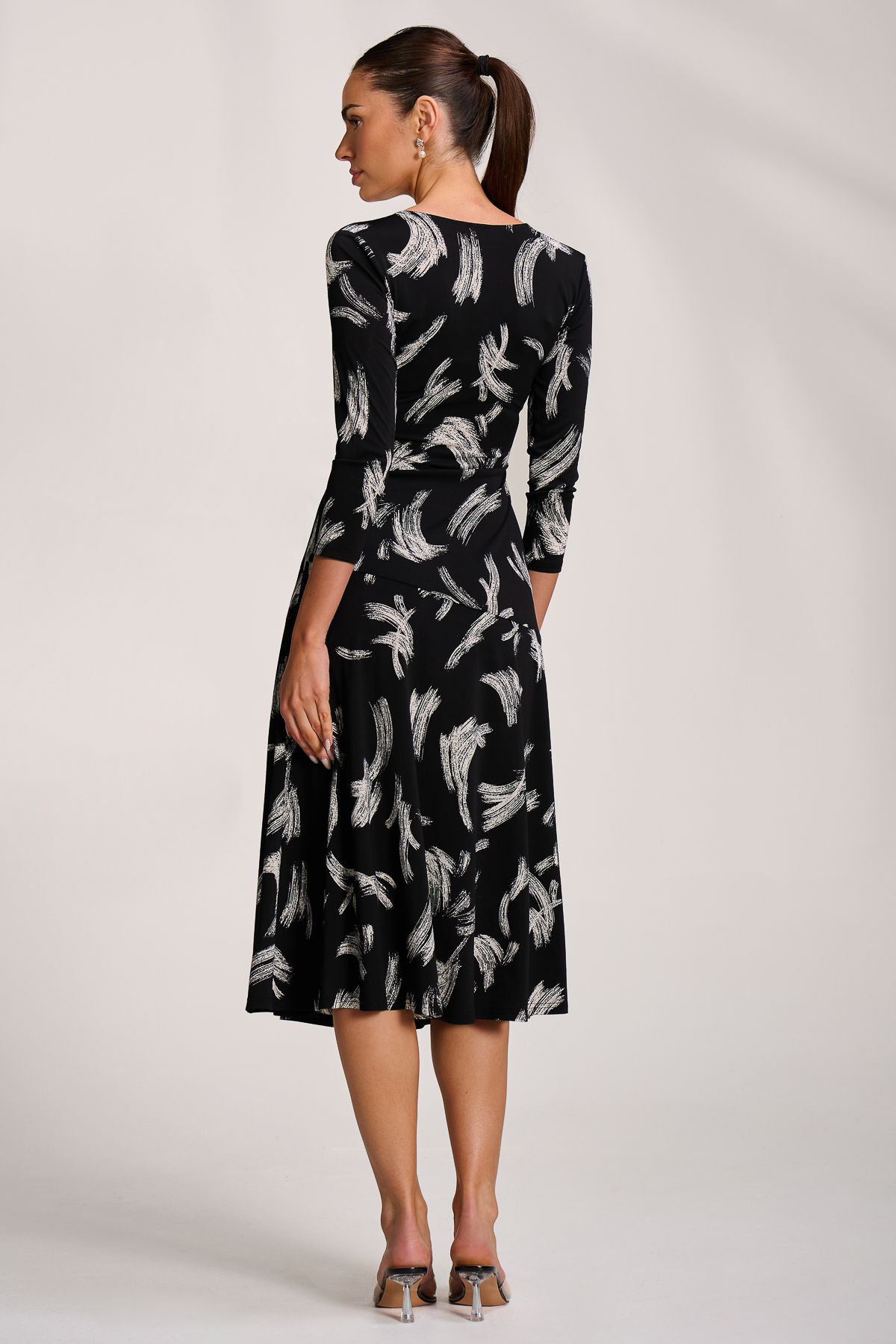 Jolie Moi Fit and Flare Jersey Midi Dress