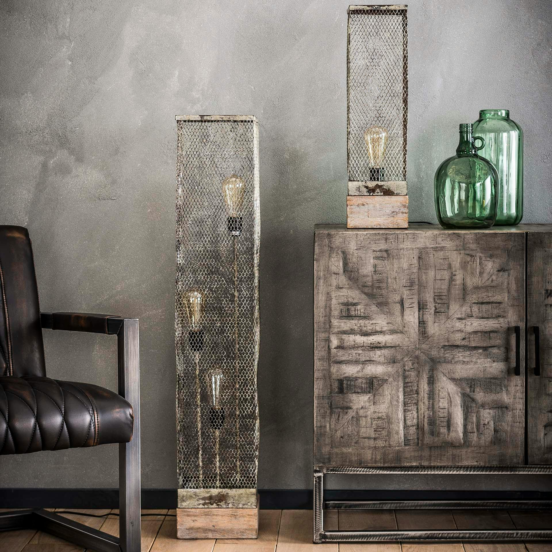 Lampe colonne industrielle effet maille GM TRIBECA