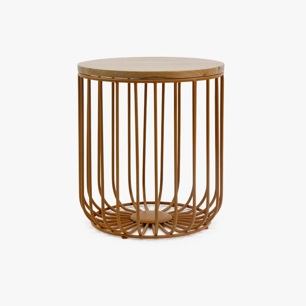 Mesa de Apoio Alta com Estrutura em Metal Amarelo GIRONA