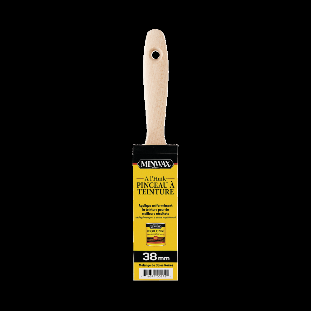 Minwax Wood Finish Stain Brush with Hardwood Handle, Black Bristles, 1.5-in