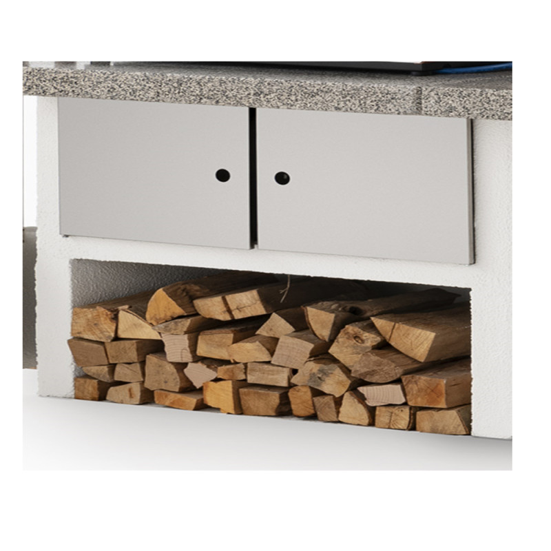 Kit double porte battante pour barbecue béton