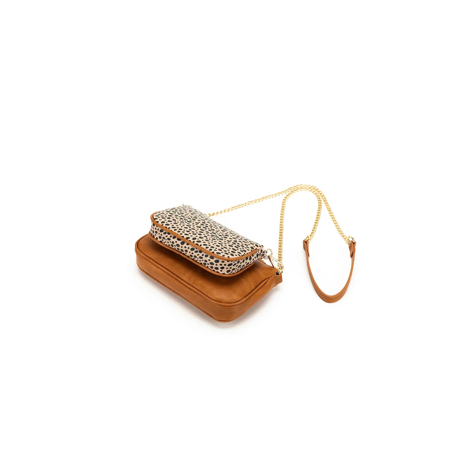 Sabie Tan & Pebbled 2 Piece Crossbody Bag by Black Caviar