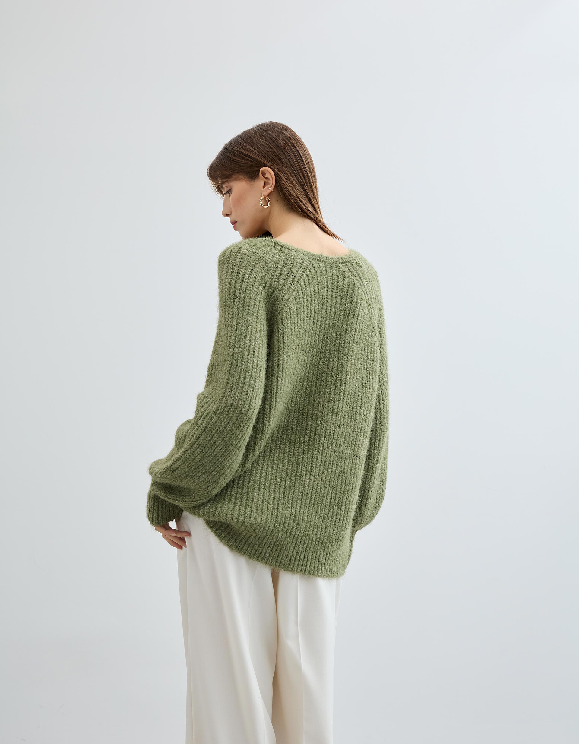 Camisola com Lã, Mulher, Verde