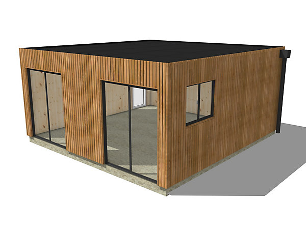 Annexe de jardin bois en bois 5,5 x 5,7 x 2,7 m