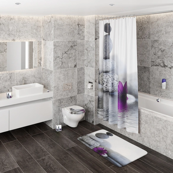 Badteppich »Energy Stones«, grau, Polyester