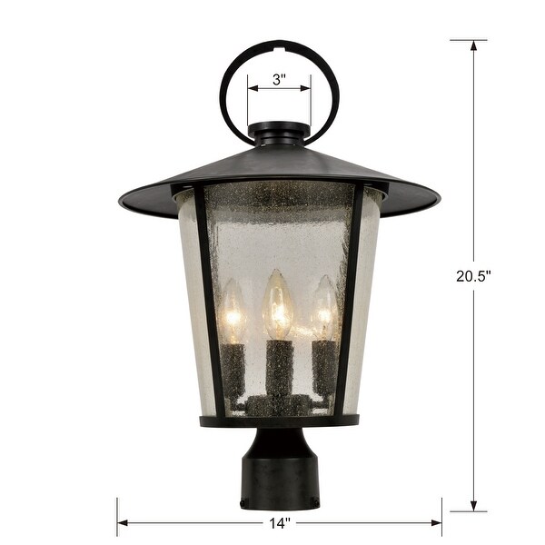 Andover Outdoor 4 Light Matte Black Post Mount - 14'' W x 20.5'' H