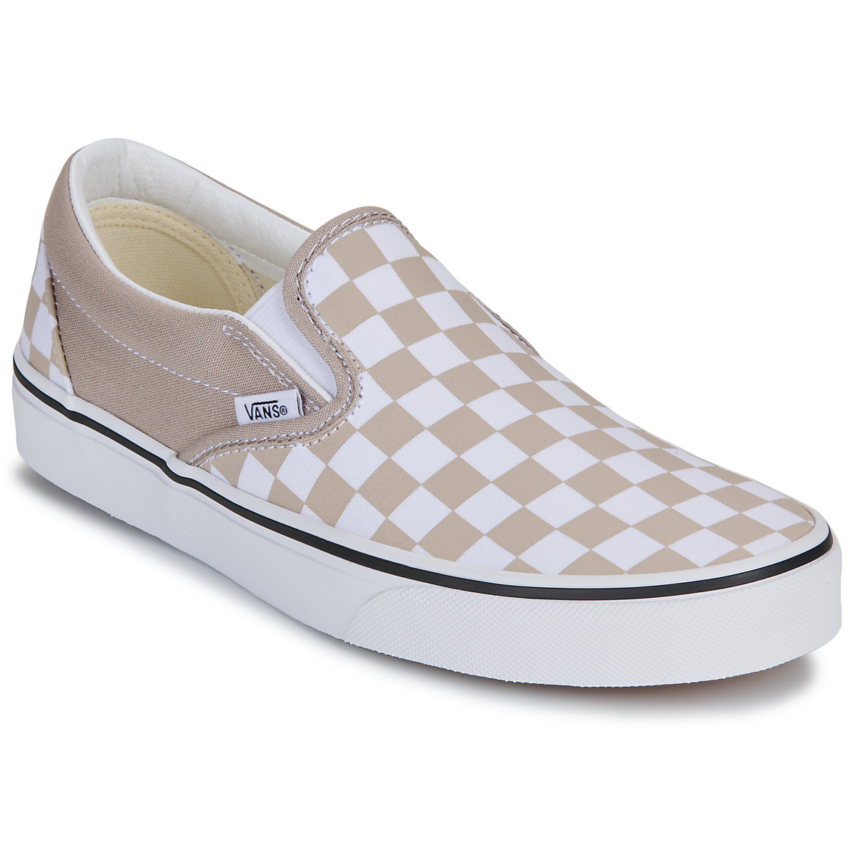 Vans - Classic Slip-On COLOR THEORY CHECKERBOARD MUSHROOM - Beige / White