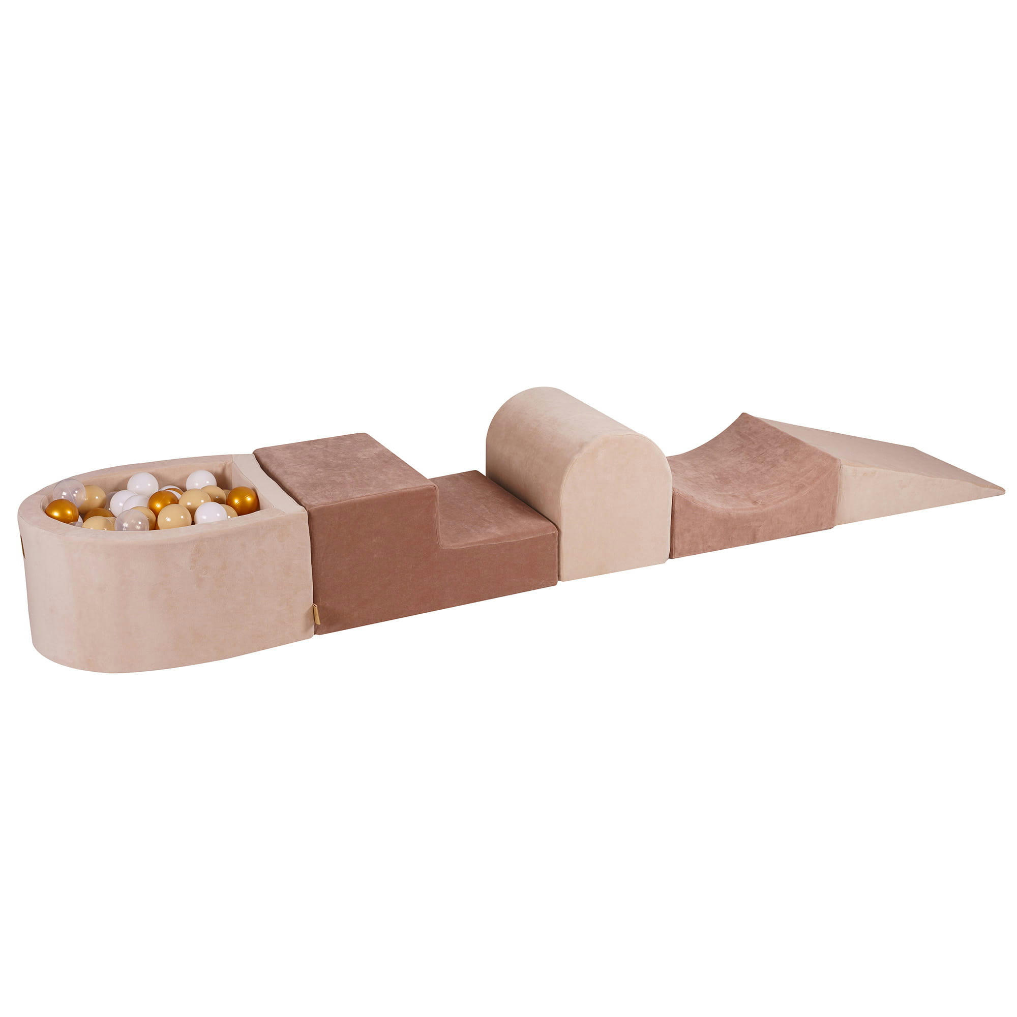 - Aire de jeu mousse, piscine à balles Doré/Beige/Blanc/Transparent W45
