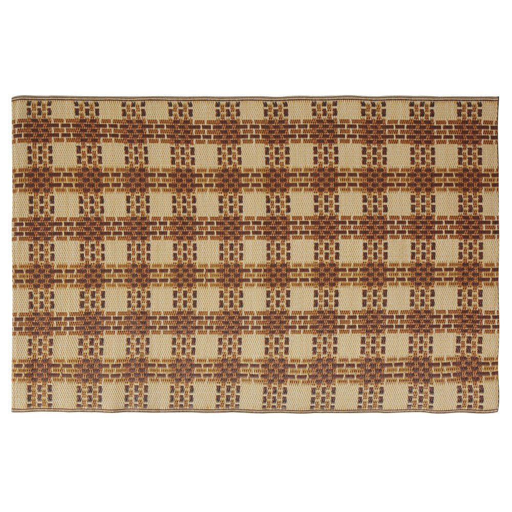 CARLOS - Tapis en polypropylène motifs graphiques écrus et marrons 120x180
