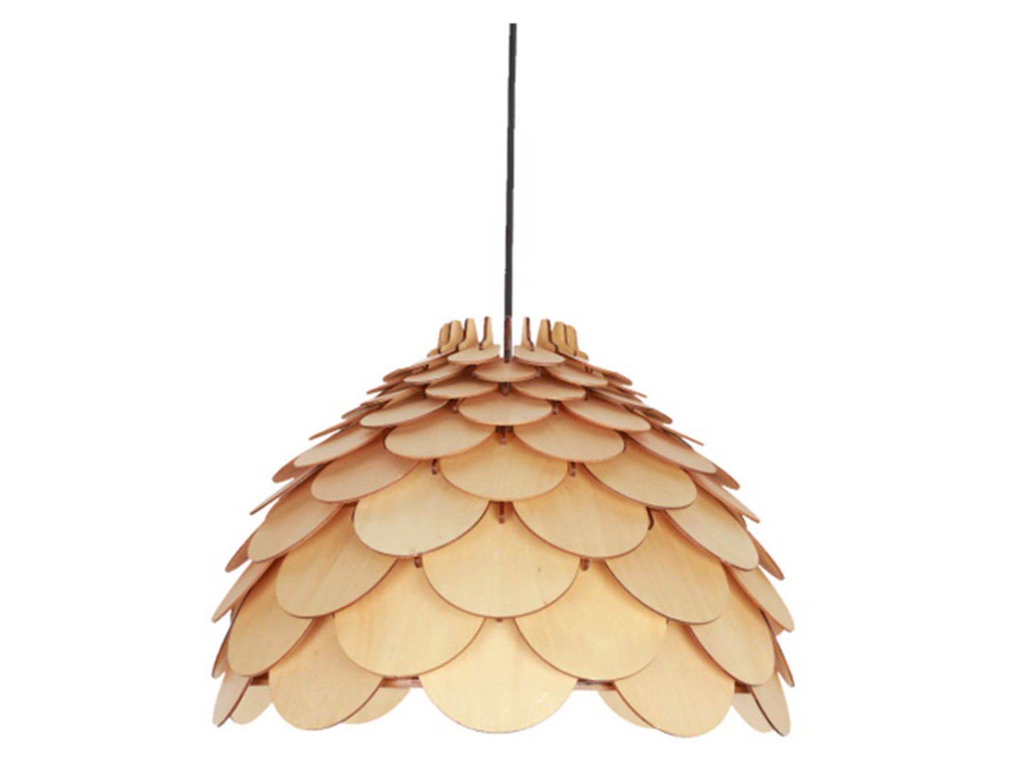Lampa wisząca Burgo 35 cm drewniana beżowa