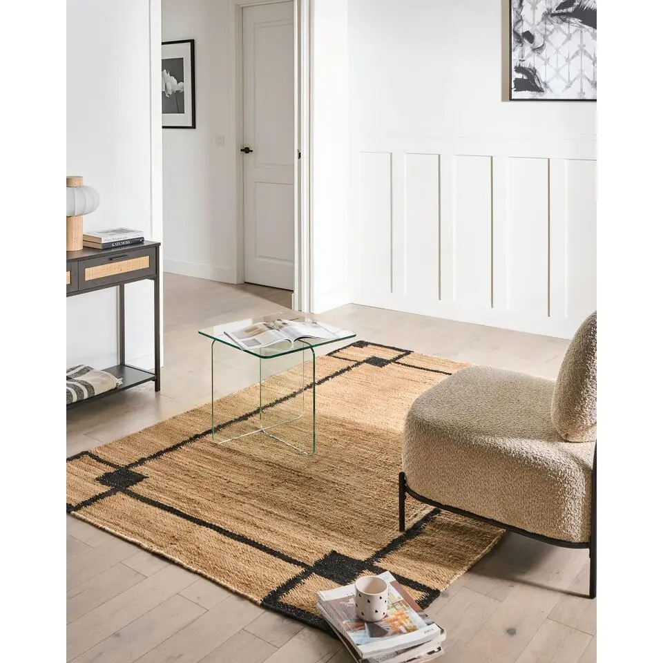 GONDIA - Vloerkleed - Beige/Zwart - 160 x 230 cm - Jute