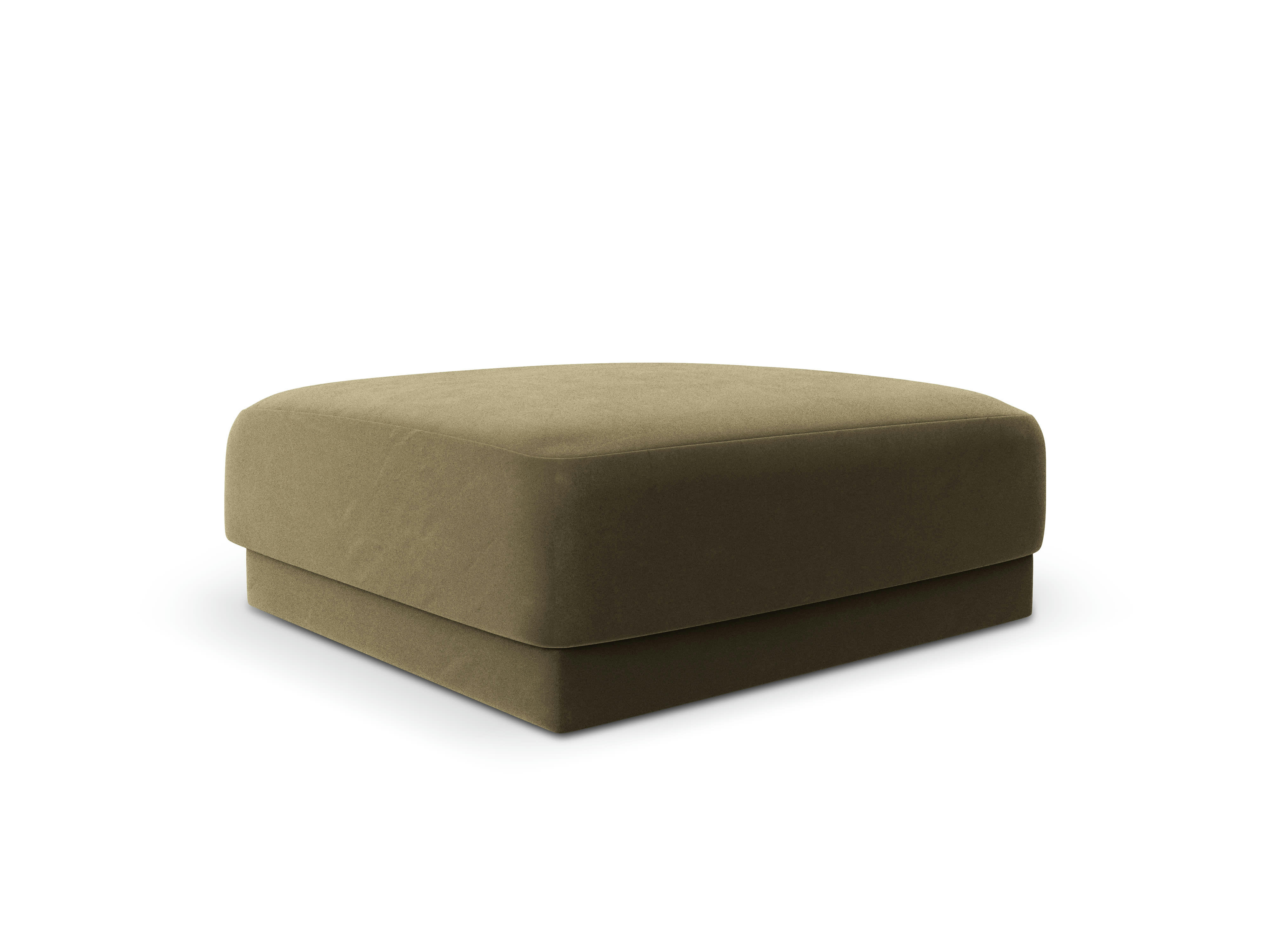 MILEY - Pouf 1 place en tissu velours vert
