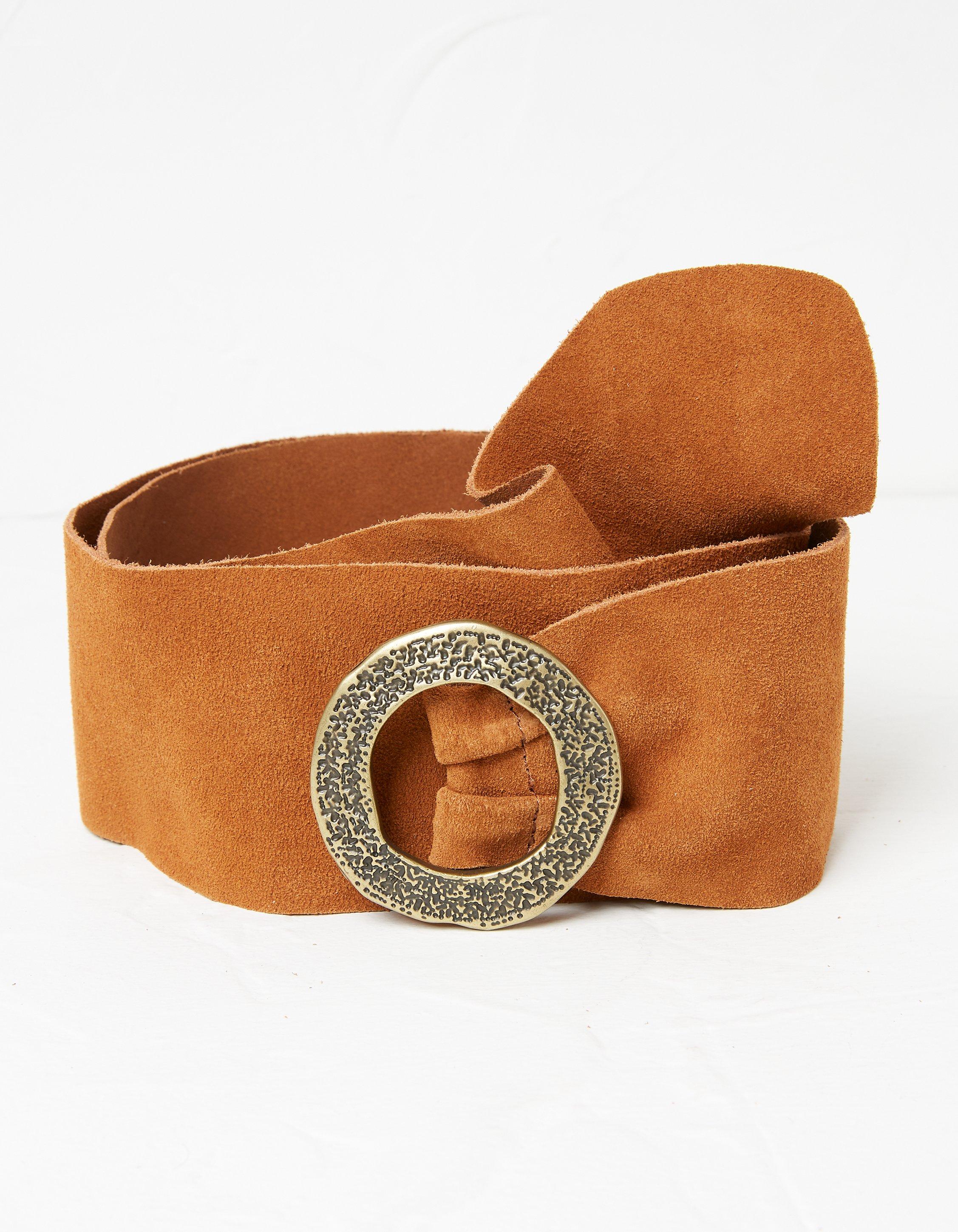 Wide Suede Tie Belt