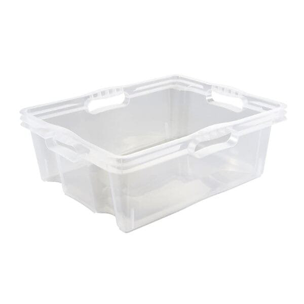 Caisse de rangement transparente plate 16 litres - Transparent