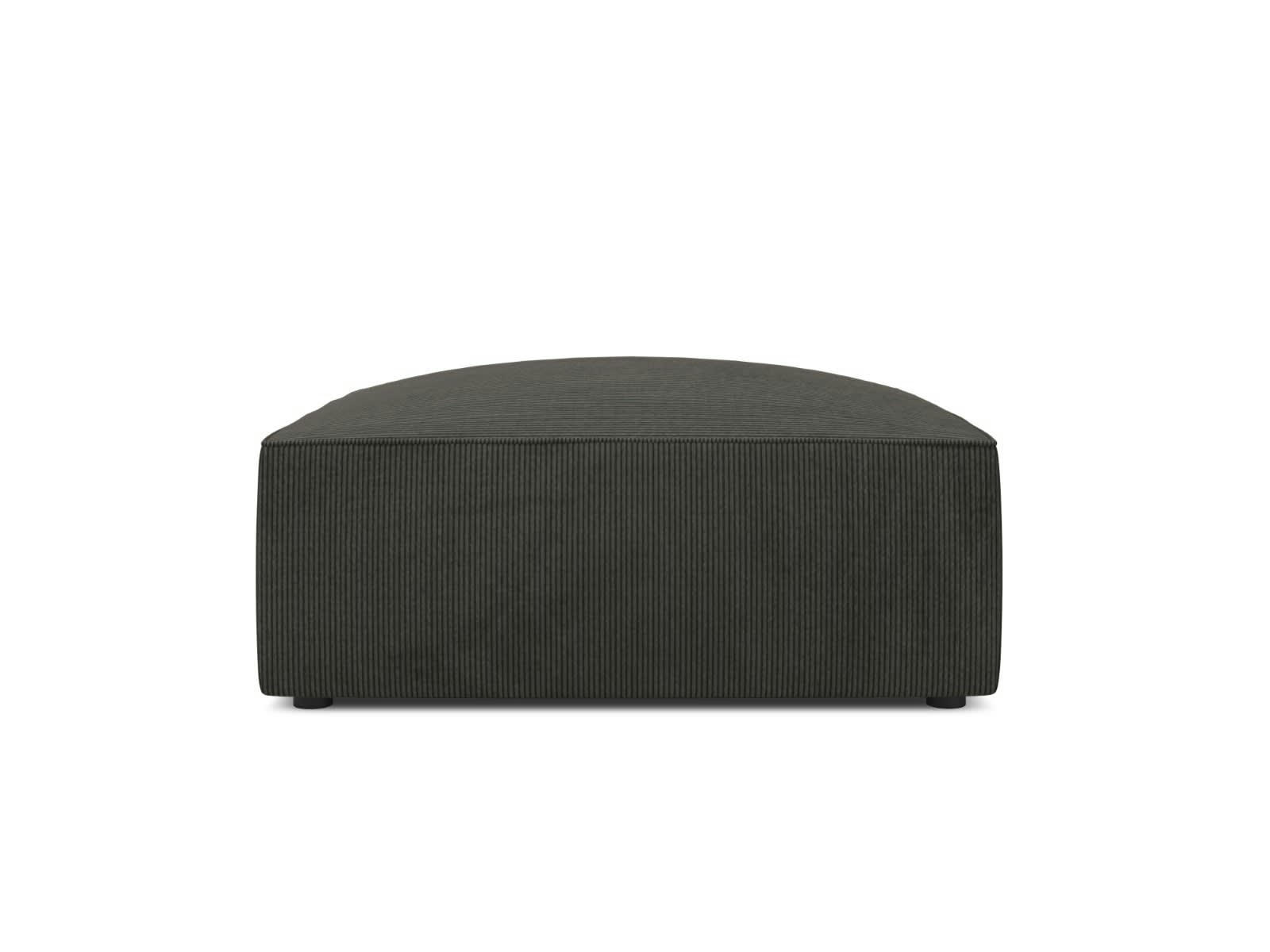 RUBY - Pouf 1 place en tissu velours côtelé gris foncé