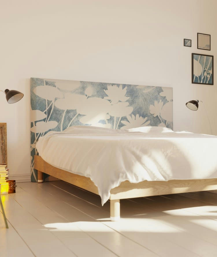 HAKU - Tête de lit avec housse Bleu 160 cm