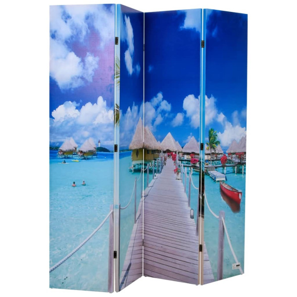 Parawan Pokojowy Dekoracyjny Parawan Składany Motyw Plaży 160x170 cm
