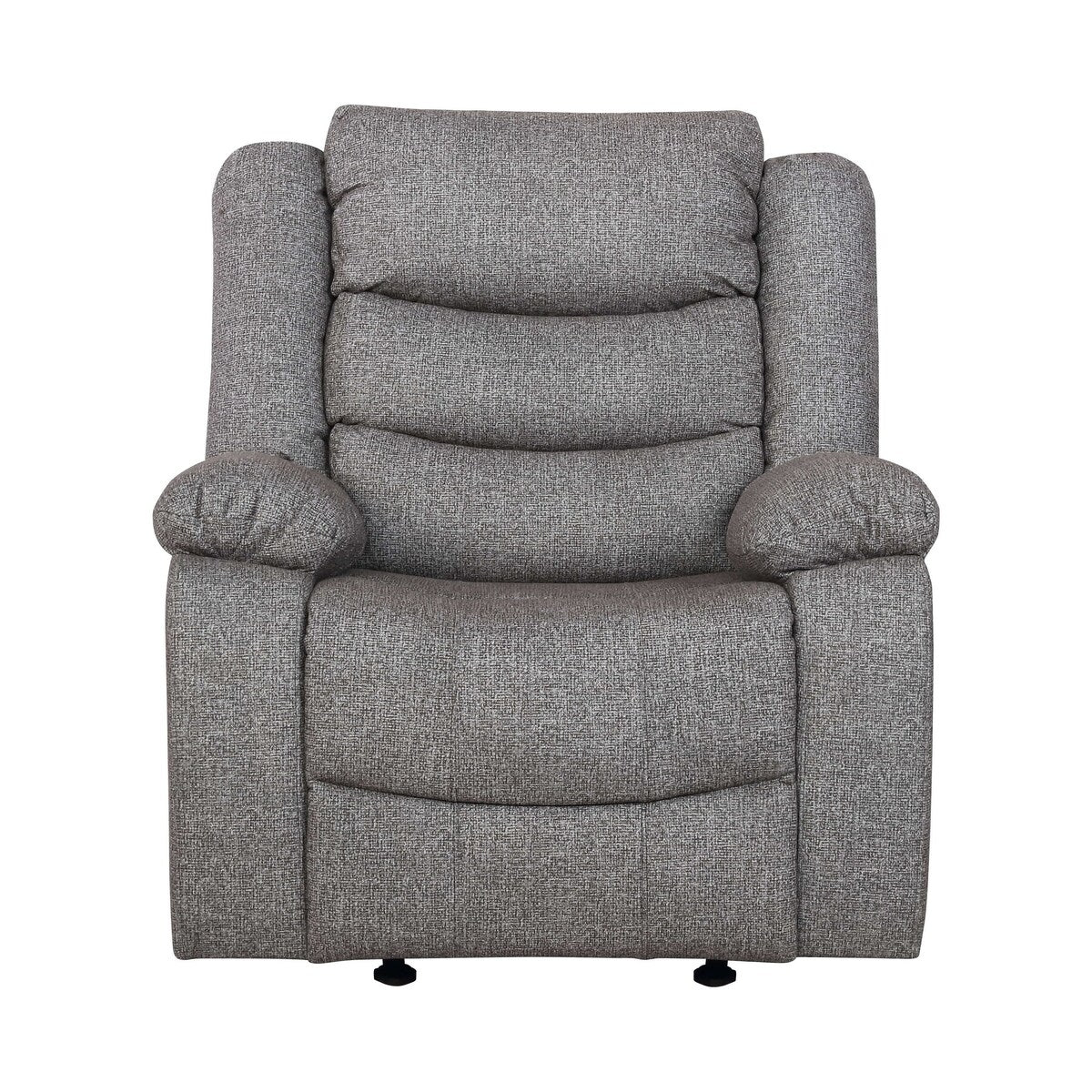 Manual Motion Glider Recliner with Fabric Upholstery, Gray