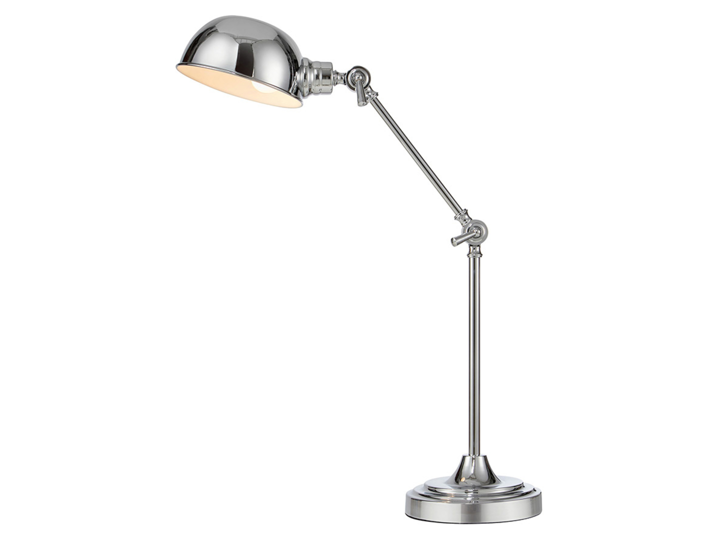 Lampka biurkowa Portland metalowa srebrna