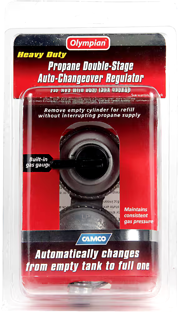 CAMCO 59005 Propane Double-Stage RV Auto-Changeover Regulator, cCSAus,Clam