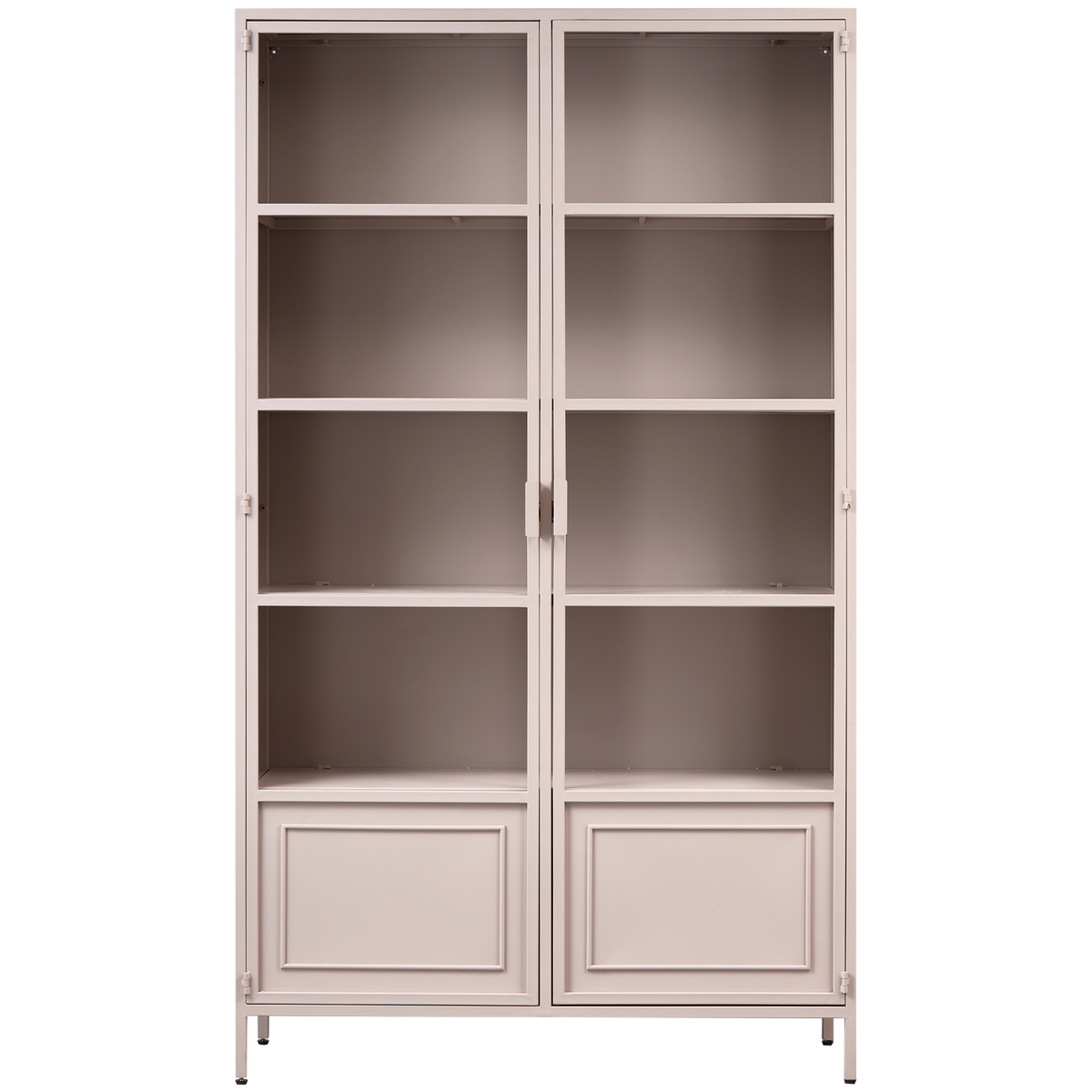 WOOOD vitrinekast Ronja - Metaal - Soft Pink - 189x110x43