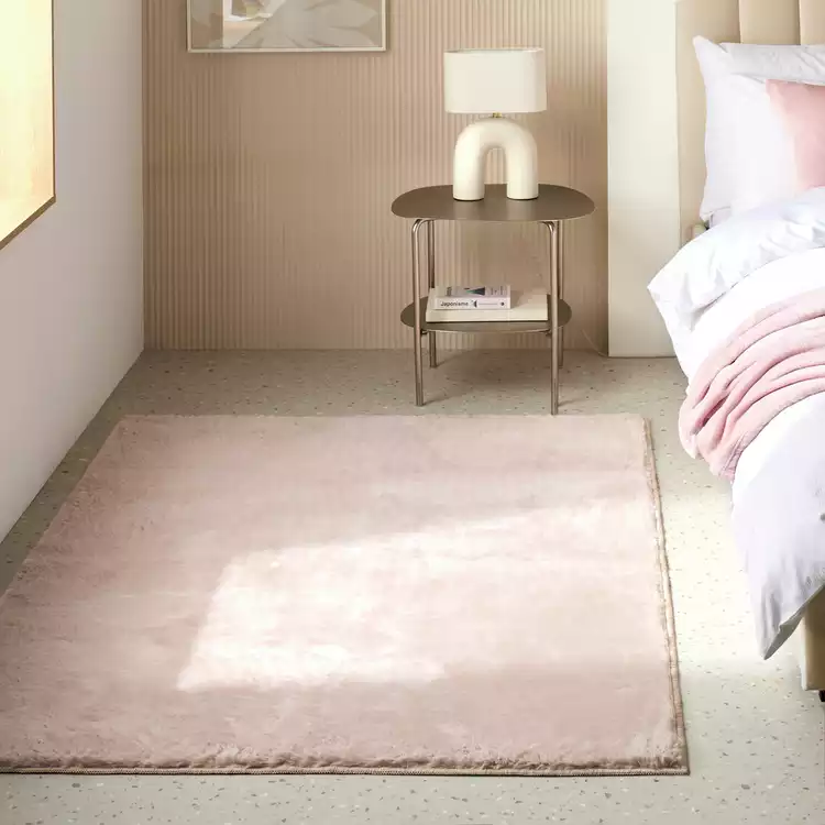 Habitat Cosy Soft Blush Short Pile Rug - 150x80cm