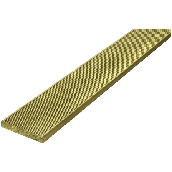Holz-Terrassendielen, Breite: 12 cm, Stärke: 2 cm, kesseldruckimprägniert, 1 Stk.
