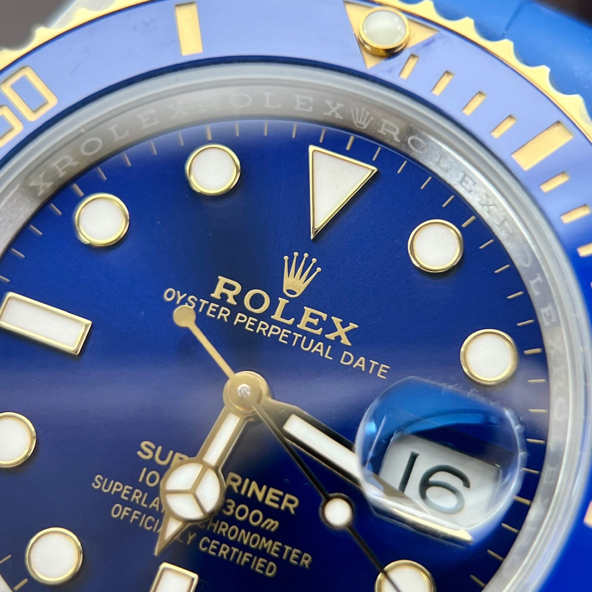 Rolex Submariner SS/YG Plated Blue Dial 40mm Oysterflex Super Clone