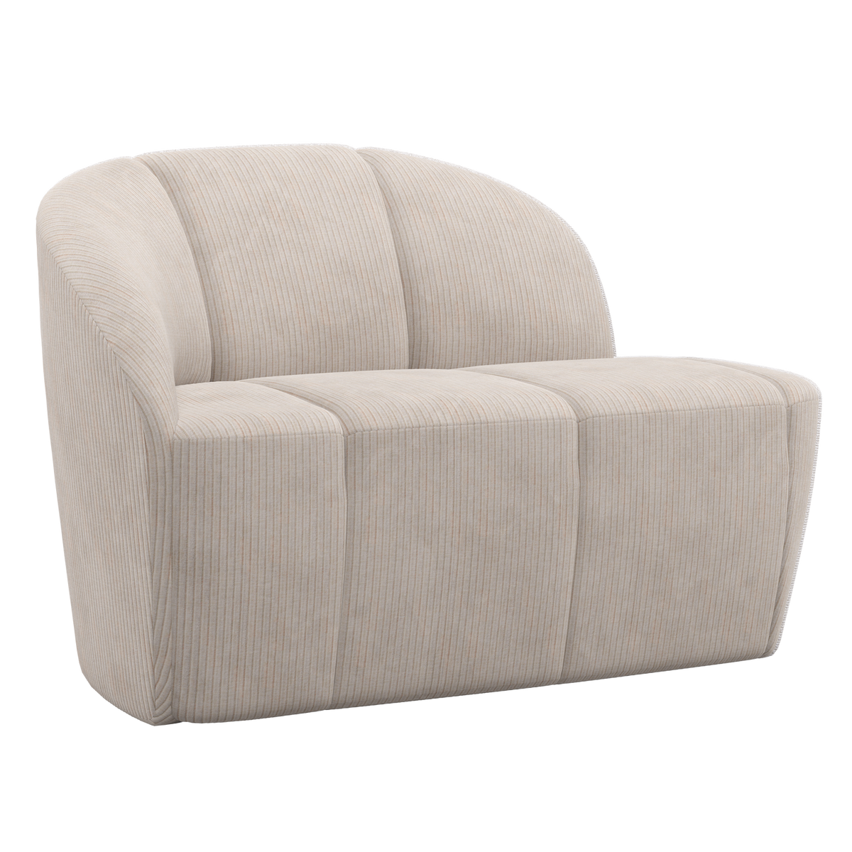 WOOOD 2-zits bankje links Mojo - Ribstof - Ecru - 73x112x77