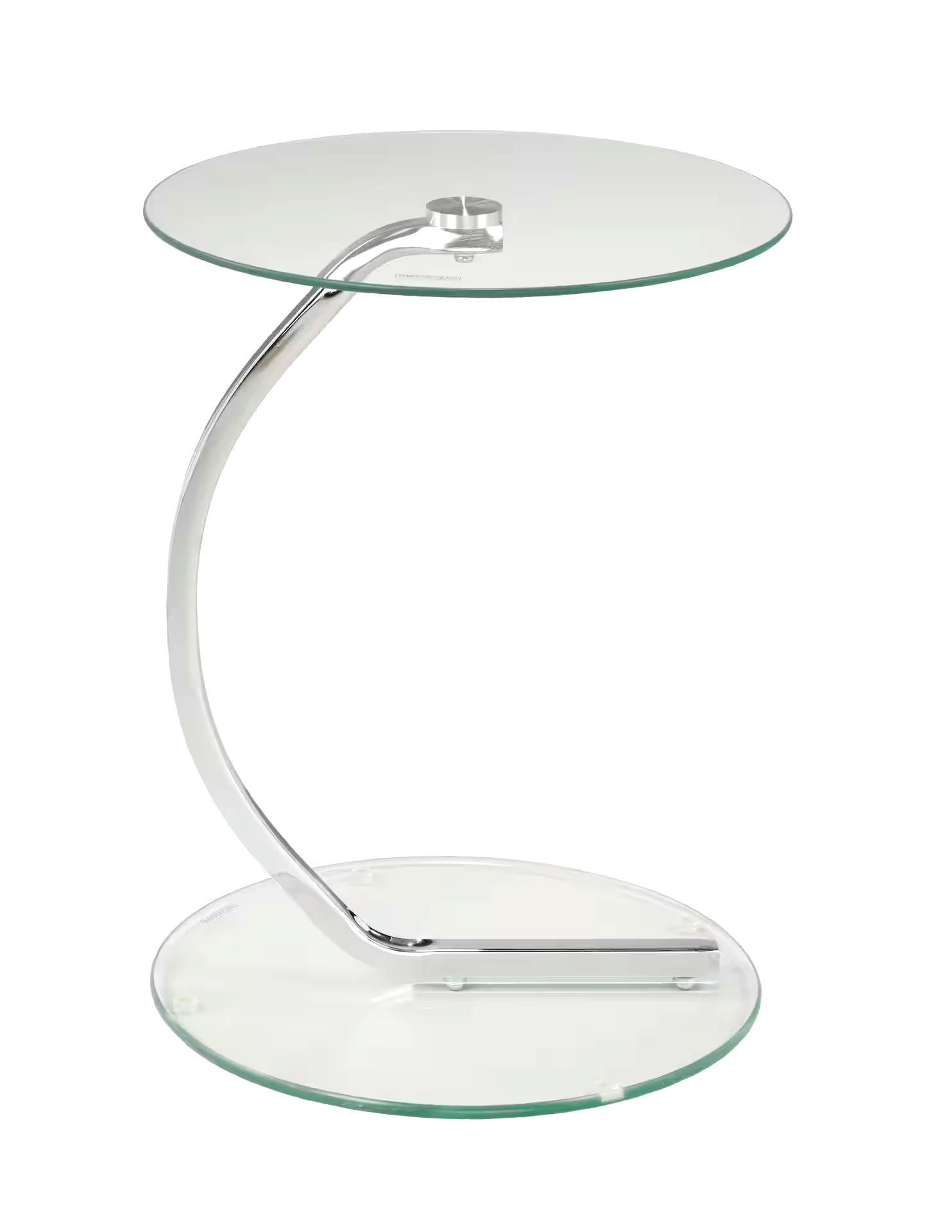 Brassex Calypso Slim-Profile Accent Table with Tempered Glass Top