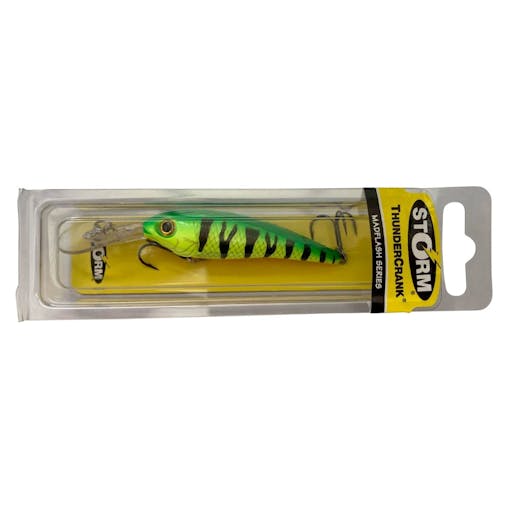 80mm Storm Thundercrank Madflash Hard Body Fishing Lure - Hot Green Tiger