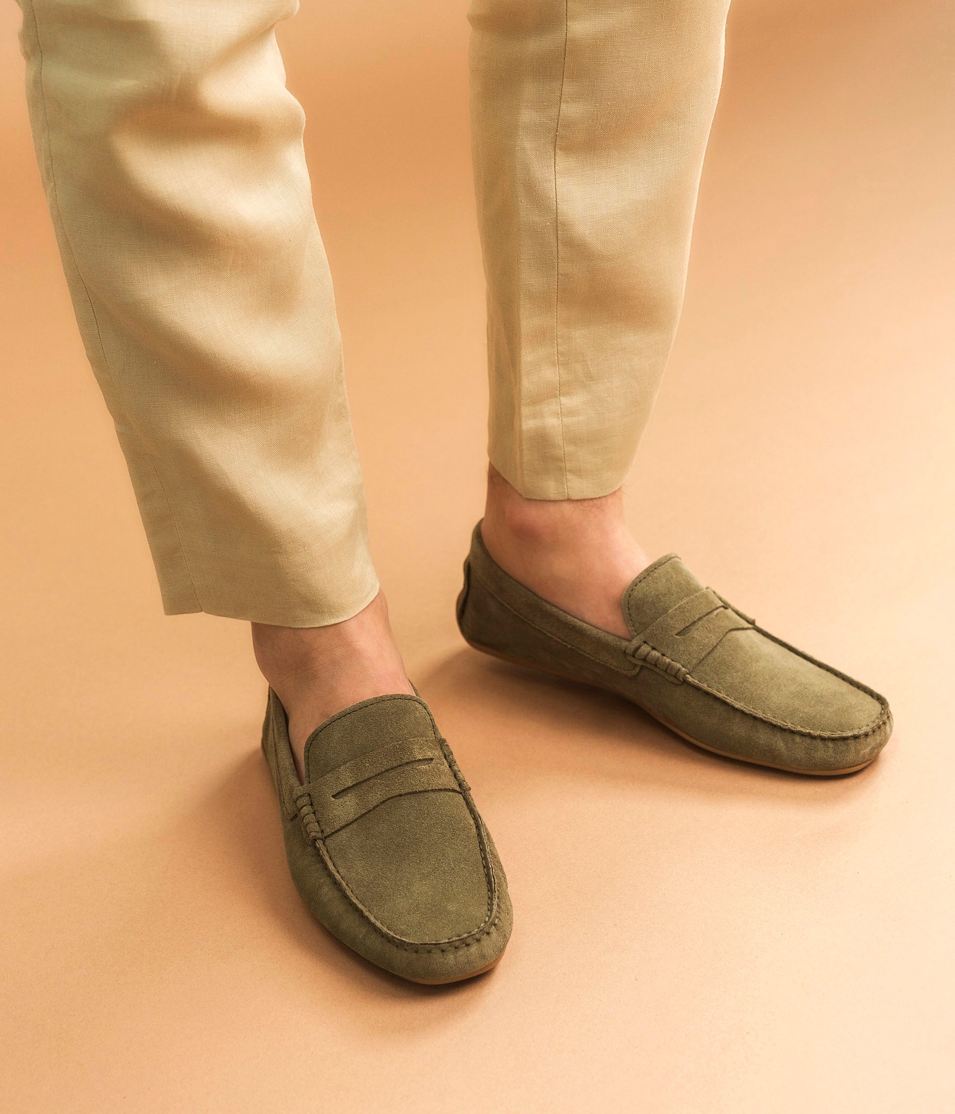 Mocassin Aristide vert sauge
